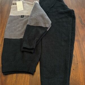 David Archy Men's Black and Gray Sweater and Pants set